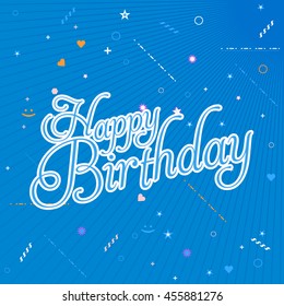 Stylish Text Happy Birthday Message, Greeting Card Vector Design