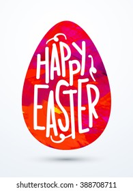 Stilvoller Text Frohe Ostern auf Farbmarken dekoriert Ei, Kann als Pamphlet, Banner oder Flyer Design verwendet werden.