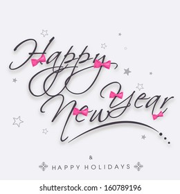 Stylish text Happy New Year on abstract background, can be use as flyer, banner or poster. 