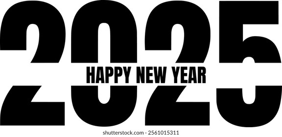 Stylish text for happy new year 2025