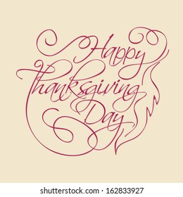 Stylish text of Happy Thanksgiving Day on brown background, can be use as flyer, banner or poster. 