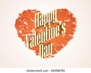 Stylish text Happy Valentines Day on grungy heart shape background, can be used as poster or banner design.
