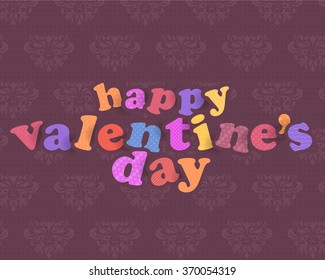 Stylish Text Happy Valentine's Day Retro Background Design