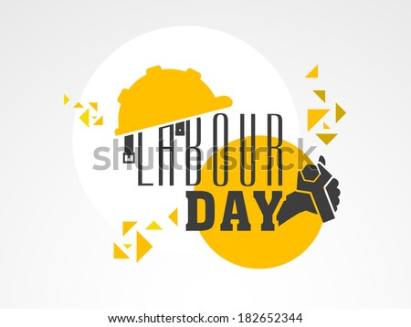 Stylish text Labour Day with wrench on colorful abstract background, can be use as flyer, banner or poster. 
