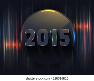Stylish Text Metallic, Technological 2015 Vector Design 