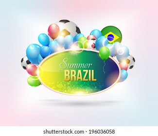 Stylish Text Summer Brazil Vector Design