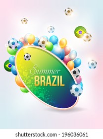 Stylish Text Summer Brazil Vector Design