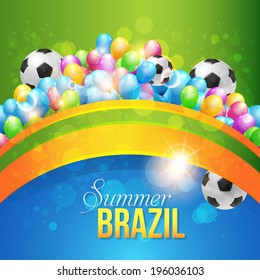 Stylish Text Summer Brazil Vector Design