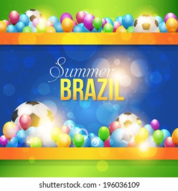 Stylish Text Summer Brazil Vector Design