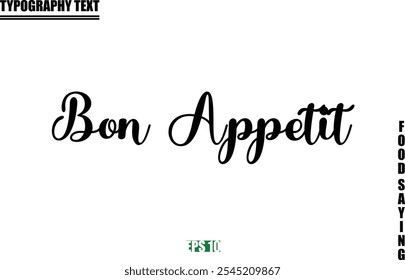 Tipografia De Texto Elegante De Comida Legenda Bon Appetit