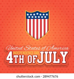 Stylish Text United States of America 4th of July Happy Independence Day Announcement Celebration Message Badge, Poster, Flyer, Card, Background Vector Design