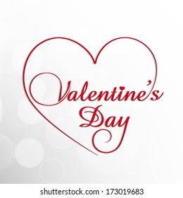 Stylish text Valentines Day with creative heart shape on grey background, can be use as greeting card or background. 