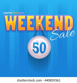 Stylish Text Weekend Sale, Website Banner, Card, Flyer or Background
