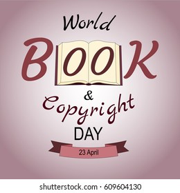 Stylish text for World Book and Copyright Day. Vector illustration 