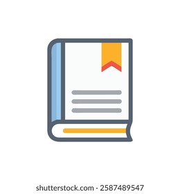 Stylish Textbook with Bookmark Icon for Students