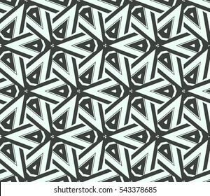 Stylish textile print with geometric ethnic design. Black and white fabric background.Vector seamless pattern.