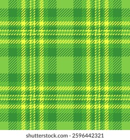 Stylish textile texture tartan, jacket check background plaid. Damask fabric vector seamless pattern in green and lime colors palette.