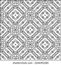 Stylish texture with figures from lines.
Abstract geometric black and white pattern for web page, textures, card, poster, fabric, textile. Monochrome graphic repeating design. 