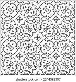 Stylish texture with figures from lines.
Abstract geometric black and white pattern for web page, textures, card, poster, fabric, textile. Monochrome graphic repeating design. 