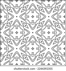 Stylish texture with figures from lines.
Abstract geometric black and white pattern for web page, textures, card, poster, fabric, textile. Monochrome graphic repeating design. 