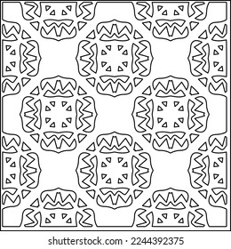 Stylish texture with figures from lines.
Abstract geometric black and white pattern for web page, textures, card, poster, fabric, textile. Monochrome graphic repeating design. 
