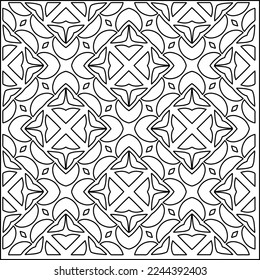 Stylish texture with figures from lines.
Abstract geometric black and white pattern for web page, textures, card, poster, fabric, textile. Monochrome graphic repeating design. 