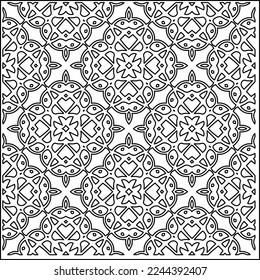 Stylish texture with figures from lines.
Abstract geometric black and white pattern for web page, textures, card, poster, fabric, textile. Monochrome graphic repeating design. 