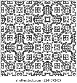 Stylish texture with figures from lines.
Abstract geometric black and white pattern for web page, textures, card, poster, fabric, textile. Monochrome graphic repeating design. 