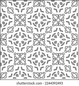 Stylish texture with figures from lines.
Abstract geometric black and white pattern for web page, textures, card, poster, fabric, textile. Monochrome graphic repeating design. 