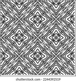 Stylish texture with figures from lines.
Abstract geometric black and white pattern for web page, textures, card, poster, fabric, textile. Monochrome graphic repeating design. 