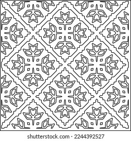 Stylish texture with figures from lines.
Abstract geometric black and white pattern for web page, textures, card, poster, fabric, textile. Monochrome graphic repeating design. 