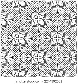 Stylish texture with figures from lines.
Abstract geometric black and white pattern for web page, textures, card, poster, fabric, textile. Monochrome graphic repeating design. 