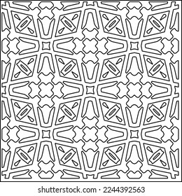 Stylish texture with figures from lines.
Abstract geometric black and white pattern for web page, textures, card, poster, fabric, textile. Monochrome graphic repeating design. 