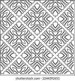 Stylish texture with figures from lines.
Abstract geometric black and white pattern for web page, textures, card, poster, fabric, textile. Monochrome graphic repeating design. 