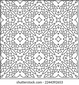 Stylish texture with figures from lines.
Abstract geometric black and white pattern for web page, textures, card, poster, fabric, textile. Monochrome graphic repeating design. 