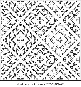 Stylish texture with figures from lines.
Abstract geometric black and white pattern for web page, textures, card, poster, fabric, textile. Monochrome graphic repeating design. 