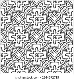 Stylish texture with figures from lines.
Abstract geometric black and white pattern for web page, textures, card, poster, fabric, textile. Monochrome graphic repeating design. 