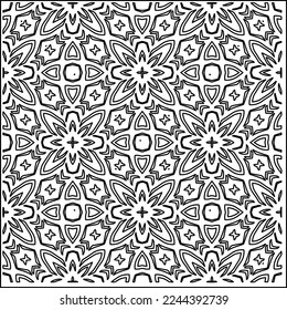 Stylish texture with figures from lines.
Abstract geometric black and white pattern for web page, textures, card, poster, fabric, textile. Monochrome graphic repeating design. 