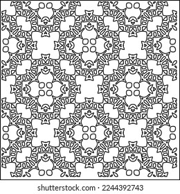 Stylish texture with figures from lines.
Abstract geometric black and white pattern for web page, textures, card, poster, fabric, textile. Monochrome graphic repeating design. 