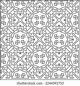 Stylish texture with figures from lines.
Abstract geometric black and white pattern for web page, textures, card, poster, fabric, textile. Monochrome graphic repeating design. 