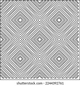 Stylish texture with figures from lines.
Abstract geometric black and white pattern for web page, textures, card, poster, fabric, textile. Monochrome graphic repeating design. 
