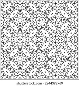 Stylish texture with figures from lines.
Abstract geometric black and white pattern for web page, textures, card, poster, fabric, textile. Monochrome graphic repeating design. 