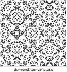 Stylish texture with figures from lines.
Abstract geometric black and white pattern for web page, textures, card, poster, fabric, textile. Monochrome graphic repeating design. 