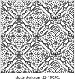 Stylish texture with figures from lines.
Abstract geometric black and white pattern for web page, textures, card, poster, fabric, textile. Monochrome graphic repeating design. 