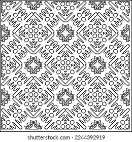 Stylish texture with figures from lines.
Abstract geometric black and white pattern for web page, textures, card, poster, fabric, textile. Monochrome graphic repeating design. 