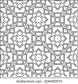 Stylish texture with figures from lines.
Abstract geometric black and white pattern for web page, textures, card, poster, fabric, textile. Monochrome graphic repeating design. 