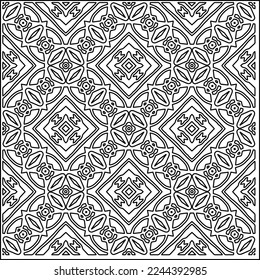 Stylish texture with figures from lines.
Abstract geometric black and white pattern for web page, textures, card, poster, fabric, textile. Monochrome graphic repeating design. 