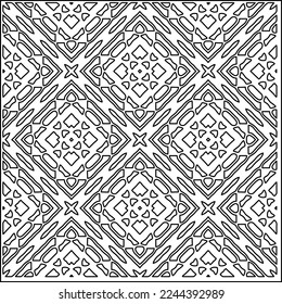 Stylish texture with figures from lines.
Abstract geometric black and white pattern for web page, textures, card, poster, fabric, textile. Monochrome graphic repeating design. 