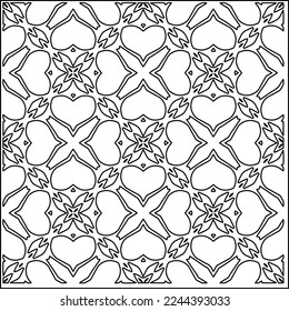 Stylish texture with figures from lines.
Abstract geometric black and white pattern for web page, textures, card, poster, fabric, textile. Monochrome graphic repeating design. 