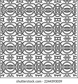 Stylish texture with figures from lines.
Abstract geometric black and white pattern for web page, textures, card, poster, fabric, textile. Monochrome graphic repeating design. 